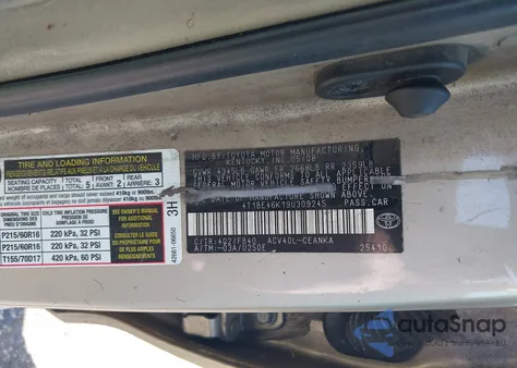 2009 Toyota Camry из США, поврежденный, VIN 4T1BE46K19U309245